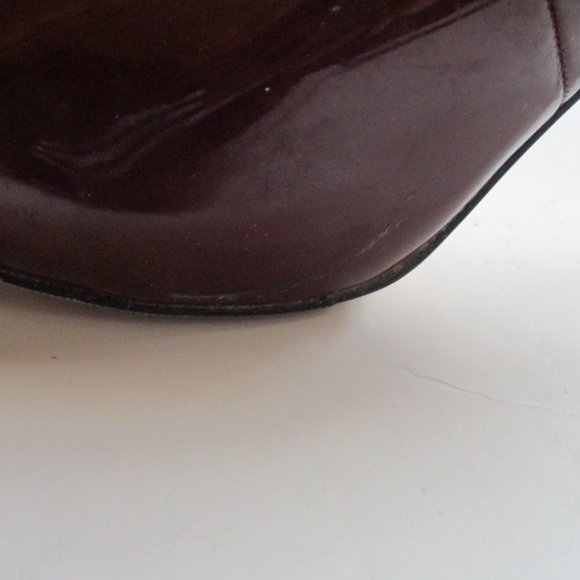*Madden Girl Burgundy Patent Getta Squared Boxed Toe Pumps - Picture 6 of 9